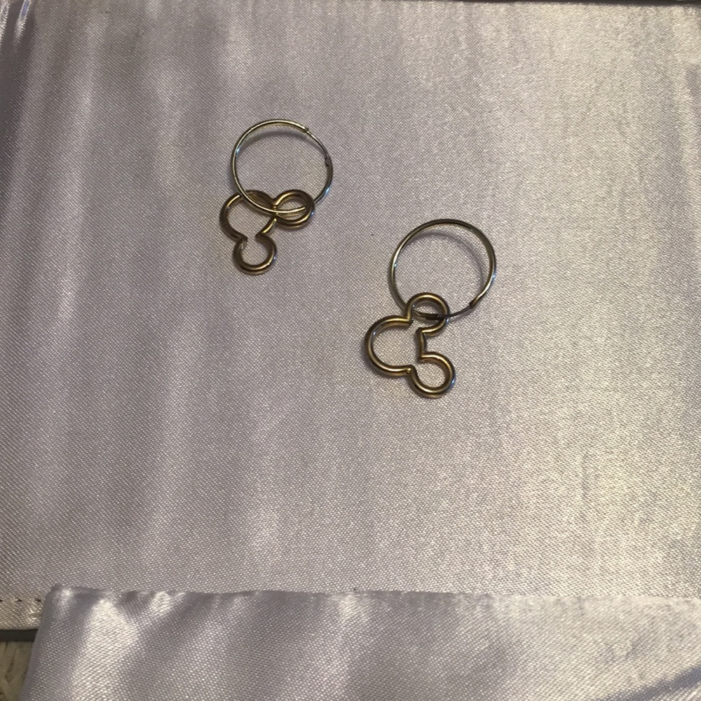 Mickey Mouse gold charmed hoop earrings - Picture 3 of 8
